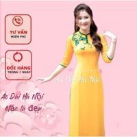 Áo dài màu vàng đính hoa cực xinh - Áo Dài Hà Nội