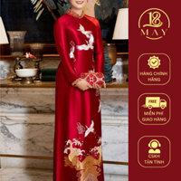 Áo dài May 18 áo dài bà sui lụa tô châu đỏ cao cấp
