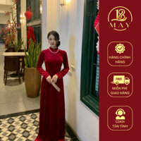 Áo dài May 18 Chất nhung màu đỏ đô form ôm truyền thống sang trọng, quý phái size S-2Xl