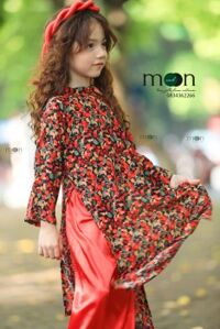 Áo dài may sẵn cho bé gái VNS 332 dáng truyền thống
