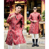 Áo dài nam cách tân chất vải tafta dệt ánh nhũ cao cấp