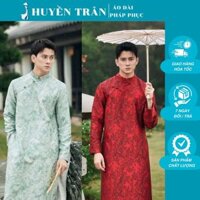 Áo Dài Nam chất vải tafta dệt 2 màu siêu hot, chuẩn form dáng, hàng cao cấp - Áo Dài Huyền Trân
