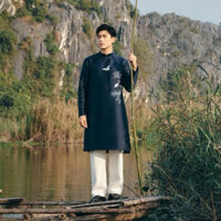 Áo dài Nam thêu thủ công sắc nét Tùng Hạc-by Tiệm áo dài Thảo Nhi