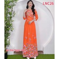Áo Dài Ngọc Ánh,2 tà lụa nhật,in 3D có co giãn 4 chiều,không nhăn không xù,không bai mầu.Lưu ý:quần mặc định là mầu cam.