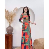 áo dài Ngọc Hân chất liệu lụa in 6D sắc nét