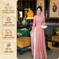 Áo dài Nhung the thêu đính kết PHƯƠNG HẢI YẾN nhiều màu full size S - 4XL (VẢI NHUNG XỊN)