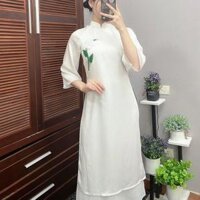 áo dài nữ cách tân tơ vương 2 lớp tà tầng kèm quần may sẵn áo dài saam thiết kế mặc tết 2024