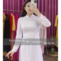Áo Dài Nữ Trắng Truyền Thống Áo Dài Học Sinh Cổ Khoét 2 Tà HS10