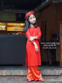 Áo dài ren cho bé gái (AT.R161)