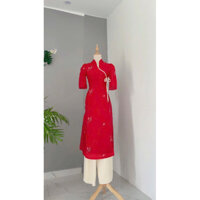 áo dài sườn xám đỏ