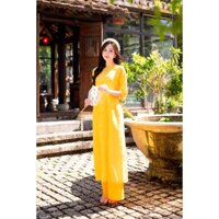Áo dài suông cổ tròn kết bẹt lai cổ (Chưa Kèm Quần) - VANIA - ADNL.VANGTOTAMK