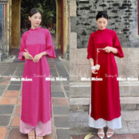 Áo dài suông dáng xưa, gấm tơ cao cấp, áo dài tết kiểu dáng tay lỡ, trẻ trung, đi du xuân, đám cưới