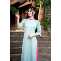 Áo Dài Tâm Ý - Lụa Tây Thi Mềm Mịn, Đính Cúc