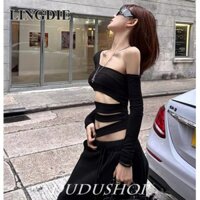 Áo dài tay bất đối xứng Cutout gợi cảm dành cho nữ