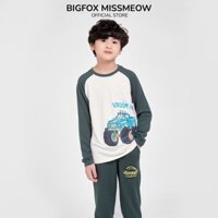 Áo dài tay cho bé trai Bigfox Miss Meow thu đông vải nỉ size đại trẻ em 3-11 tuổi 20kg 40kg VNXK