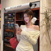 Áo dài tay khâu ren phong cách Hàn Quốc