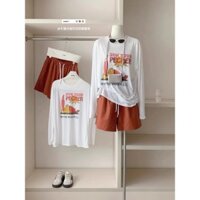 Áo dài tay nữ mùa hè đi nắng, đi biển in hình họa tiết siêu xinh menin_studio, áo thun nữ tay dài vải XƯỢC mõng nhẹ mát