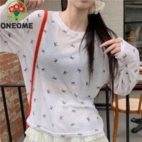 Áo dài tay ONEOME kiểu Mỹ Retro Hàn Quốc Nữ