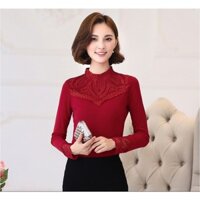 Áo dài tay phối ren