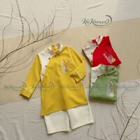 Áo dài Tết Ất Tỵ cho bé trai, Bộ áo dài trẻ em Lục Bảo Tết 2025 Kakummi (KM24- AD471)