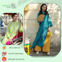 Áo dài tết cách tân dáng suông chất gấm Thọ Dơi cổ cao 2p tay lỡ cách điệu duyên dáng-Áo Dài Tường Vy