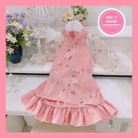 Áo dài tết cho bé gái 7-30kg⚡𝑻𝑨̣̆𝑵𝑮 𝑩𝑶̛̀𝑴 𝑵𝑮𝑶̣𝑪 bản to⚡NHƯ Ý HOUSE'S- Áo dài tết cách tân lụa Ngọc trai hoa nổi