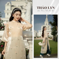 Áo Dài Tết Form Xuông Hoạ Tiết Thêu 3 Màu TV092 Sang Trọng, Mặc Lễ Tết, Chụp Ảnh - Áo Dài Thiết Kế Thảo Lyn