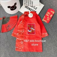 ÁO DÀI TẾT GẤM THÊU CHO BÉ TRAI (SIZE 10-20KG)