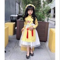 Áo dài Tết hình chim thiên đường