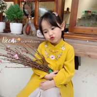 Áo dài Tết thêu cho bé gái 1-6 tuổi (9-26kg) N0061