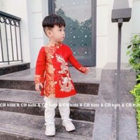 Áo dài thêu rồng cho bé trai mặc tết năm Thìn 2024
