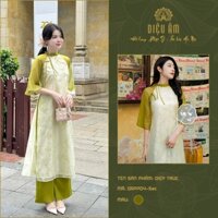 Áo Dài Thiết Kế "Diệp Trúc", Áo Dài Truyền Thống Diệu Âm Tơ Cao Cấp, Thanh Lịch, Sang Trọng