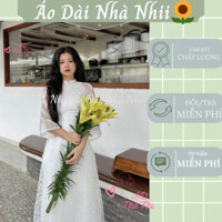 Áo Dài Thiết Kế màu trắng voan tơ 4 tà ( áo dài Thảo Chi)