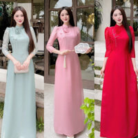 Áo dài tơ 4 tà tay cánh tiên - Áo dài Phương Thảo