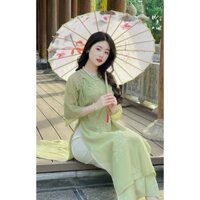 Áo dài tơ 4 tà tết cổ trẻ, đẹp, năng động - Áo dài Phương Thảo