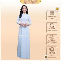 Áo Dài Trắng 2 Tà Truyền Thống May Sẵn Vải Lencii Thái Tuấn Cao Cấp Nữ Mặc Lễ Tết Đẹp Form To Cổ 2cm HSTT001