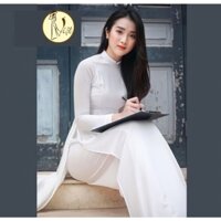 Áo Dài Trắng 4 Tà Truyền Thống May Sẵn Vải Chiphong Cao Cấp 2 Lớp Nữ Học Sinh Đi Học ,Mặc Lễ Tết Đẹp