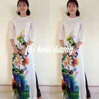 Áo dài trắng hoa sen