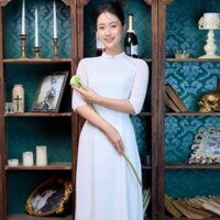 Áo dài trắng học sinh chất liệu lụa mỹ cớ 2phân,tay lỡ may sẵn giá rẻ