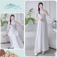 Áo dài trắng học sinh, tay lỡ, lụa Mỹ cao cấp