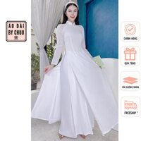 Áo dài trắng học sinh vải chiffon 4 tà chưa kèm quần CHUU AD8035