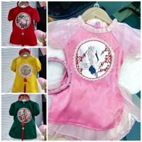 Áo Dài Trẻ Em #Bộ Áo Dài Đồng Tâm Tay Phồng Cho Bé# Thời Trang Bé Gái