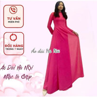 Áo dài trơn 4 tà màu hồng sen - Áo Dài Hà Nội