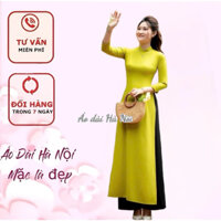 Áo dài trơn màu xanh cốm 2 tà  - Áo Dài Hà Nội