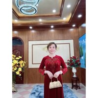 Áo Dài Trung Niên Chất Liệu Nhung tuyết Cao Cấp Cho Các Mẹ đi chơi đi tiệc sang trọng