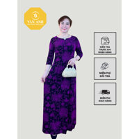 Áo dài trung niên kim sa VA.188 thời trang cho mẹ dự tiệc chất co giãn 4 chiều dày dặn sang trọng