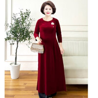 Áo dài trung niên sang trọng chất nhung cao cấp (hàng thiết kế nhà Lady store)