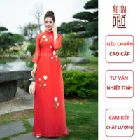 Áo dài truyền thống 2 lớp 4 tà vải vong tơ cao cấp