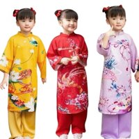 Áo Dài Truyền Thống # Bộ Áo Dài Lụa Hà Cúc Cho Mẹ Và Bé # Bộ Áo Dài Mẹ Và Bé