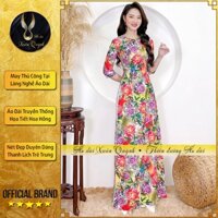 Áo Dài Truyền Thống Hoa Hồng, Trẻ Trung Duyên Dáng Thanh Lịch Lụa Habutai A13 - Áo Dài Xuân Quỳnh